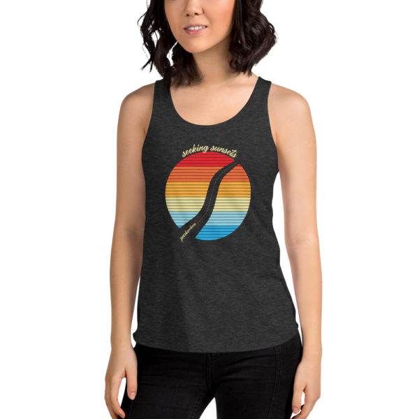 Parkseekers 'Seeking Sunsets' Dark Women's Tri-Blend Racerback Tank - Image 2