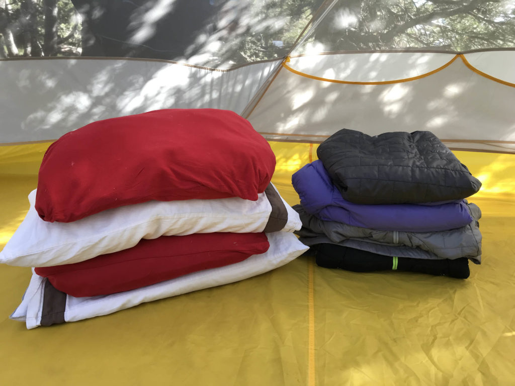 Clothes before packing in vacuum space bag