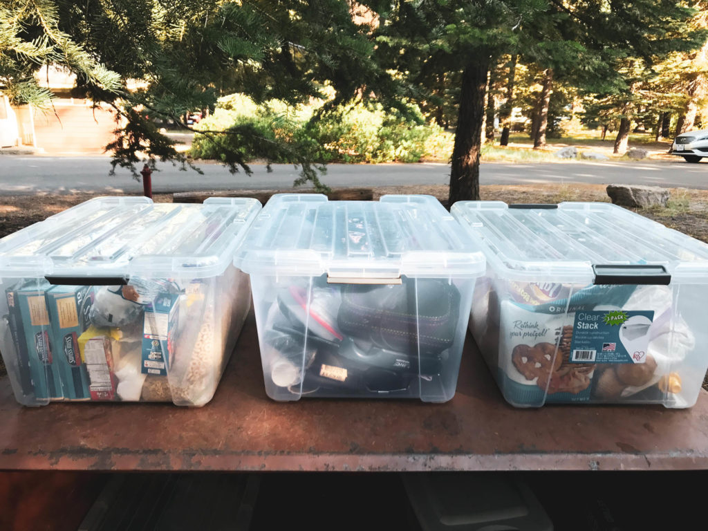 Photo of storage bins for camping